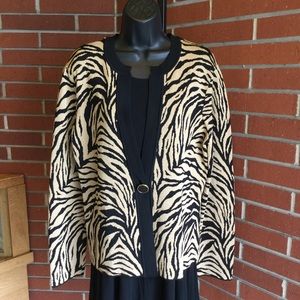 Jones New York Signature Black/Gold Cardigan XL